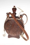 Carved wood alpine water flask