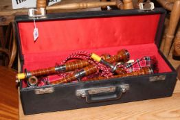 Cased set of bagpipes