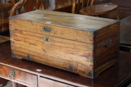 Small camphorwood and brass bound trunk,