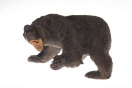 Carved wood model of a bear