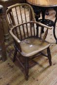 19th Century elm child's Windsor elbow chair