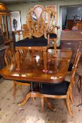 Little used Universal Decorum eight piece dining suite comprising showcase china deck,