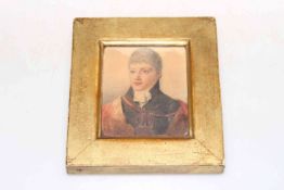 Gilt framed portrait miniature of Sir William Templer Pole