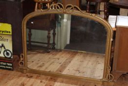 19th Century overmantel mirror in gilt rope decorated frame