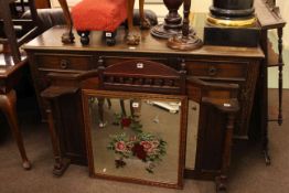 Three door oak sideboard,