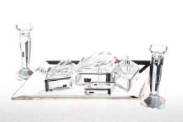 Art Deco glass dressing table set