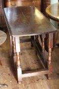 18th Century oak gate leg table with block and baluster legs,