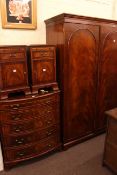 Bradley Furniture mahogany four piece bedroom suite comprising double door wardrobe,