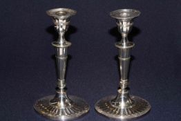 Pair of electro-plated candlesticks