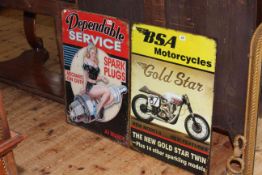 Two vintage style Automobile signs