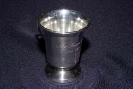 Silver christening mug,