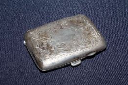 Foliate engraved silver cigarette case