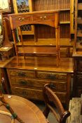 Late Victorian walnut four drawer chest, Bradley yew two drawer hall table and Maple and Co.