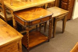 Two tier single drawer hall table and nest of two hardwood tables