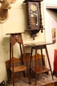 Edwardian oak Sutherland table, inlaid mahogany occasional table,