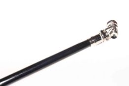 Ebonised walking cane with incorporated telescope handle