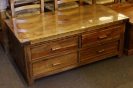 Four drawer hardwood rectangular low centre table