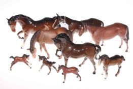 Collection of nine Royal Doulton and Beswick horses