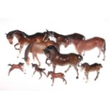 Collection of nine Royal Doulton and Beswick horses