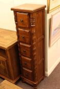 Zocalo hardwood slim five drawer chest