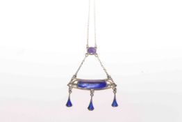 Arts & Craft silver and enamel pendant by Charles Horner
