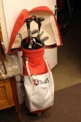 Wilson Staff golf bag and set of fourteen golf clubs