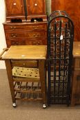 Dome topped wrought iron wine rack and drinks trolley (2)