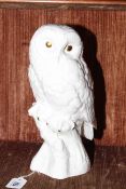 Large white glazed Poole pottery owl