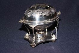 Silver plated egg warmer with burner