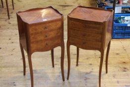 Pair Continental three drawer pedestal chests