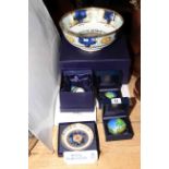 Royal Worcester limited edition Millennium bowl together with four boxed candle snuffer,