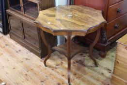 Victorian inlaid rosewood shaped top occasional table with undershelf