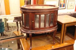 Oval mahogany tray topped cocktail cabinet