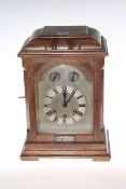 Oak striking bracket clock with silvered dial