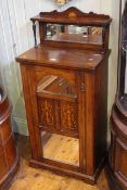 Victorian inlaid rosewood mirror panel door music cabinet