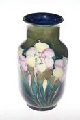 Moorcroft African Lily on green/blue ground vase,