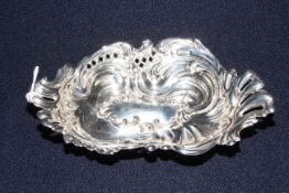 Ornate Victorian silver bon bon dish,