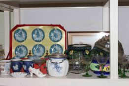 Intarsio planter, cased Italian coffee service, barbola mirror, Doulton Burslem biscuit barrel,