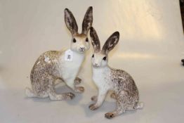 Two Winstanley Arctic hares,