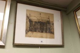 William Nicholson (1872-1949), College Building, signed in margin, lithograph,