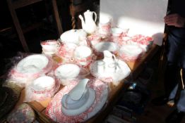 Royal Doulton 'Carnation' service including tureen and coffee pot (over sixty pieces in as new