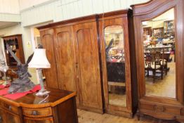 Victorian mahogany breakfront four door wardrobe,