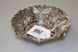 Late Victorian silver pierced dish, Sheffield 1894,