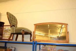 Victorian style spoon back nursing chair and pine dressing mirror (2)