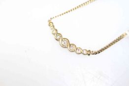 Gold and diamond necklace