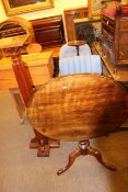 19th Century circular snap top pedestal occasional table, mahogany torchere,