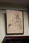 Jacob Kramer (1892-1962), Study of an Old Woman, lithograph,