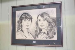 Cavan Corrigan, Portrait of Two Young Ladies, signed and dated 1982,