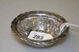 George V silver bon bon dish,