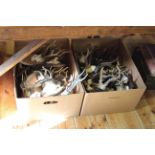 Two boxes of antlers (approximately forty)